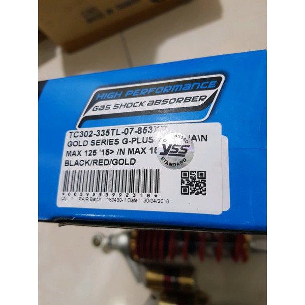 SHOCK YSS G PLUS NMAX MERAH GOLD SERIES RACING ORIGINAL ORI