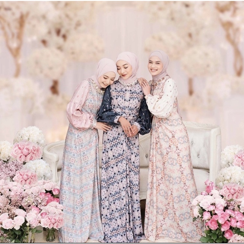 Tie Dye Dress Vanilla Hijab