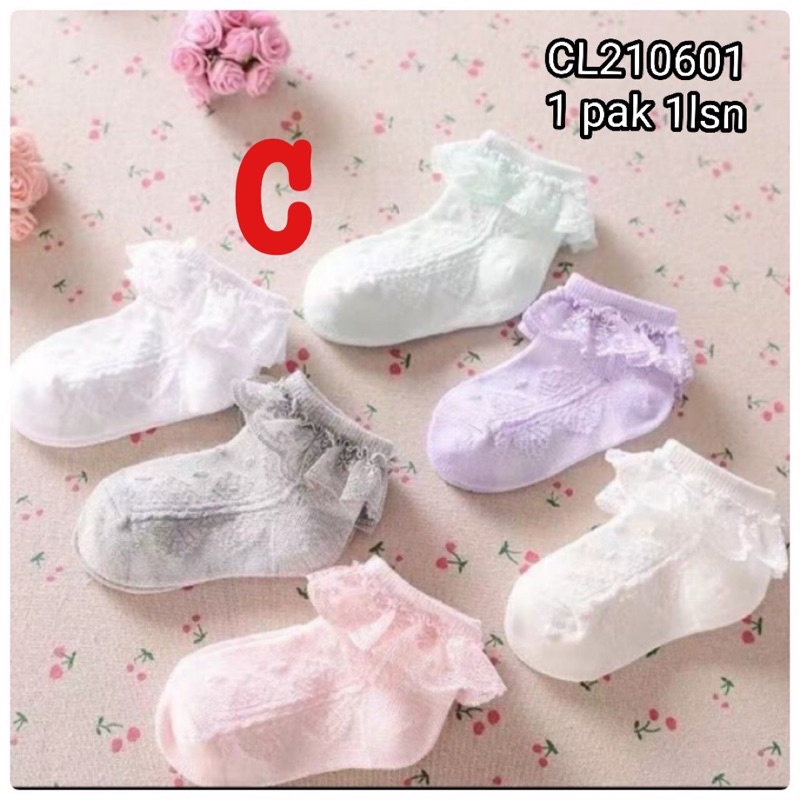 Catell love 09 Kaos Kaki RENDA Bayi Anak / Kaos Kaki Bayi Perempuan / Baby Socks