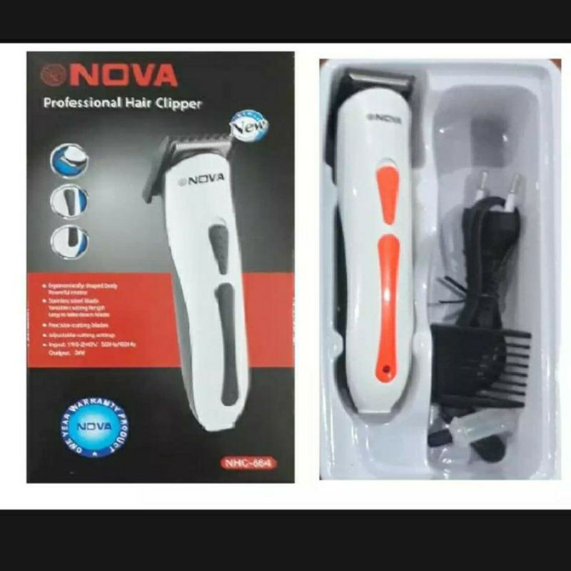 Alat Cukur Rambut Kumis Jenggot Cukur Bayi Cas Charger Nova NHC-664