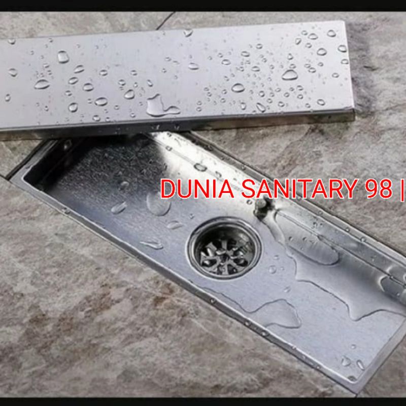 Smart Floor drain Stainless SUS 304 Tile insert Panjang 20cm Anti serangga