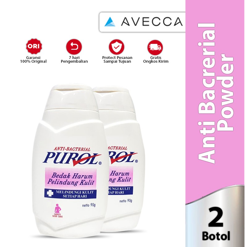 (Isi 2) Purol Parfume Powder Merah 90Gr  / Bedak Badan / Anti Bakteri