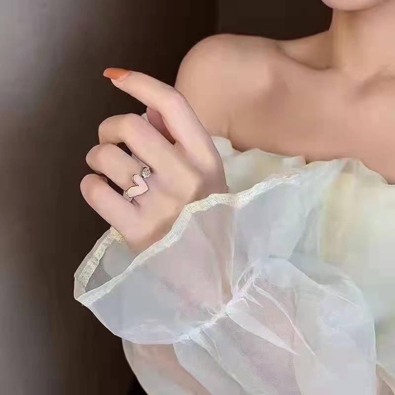 Cincin Jari Telunjuk Model Terbuka Bentuk Hati Untuk Wanita