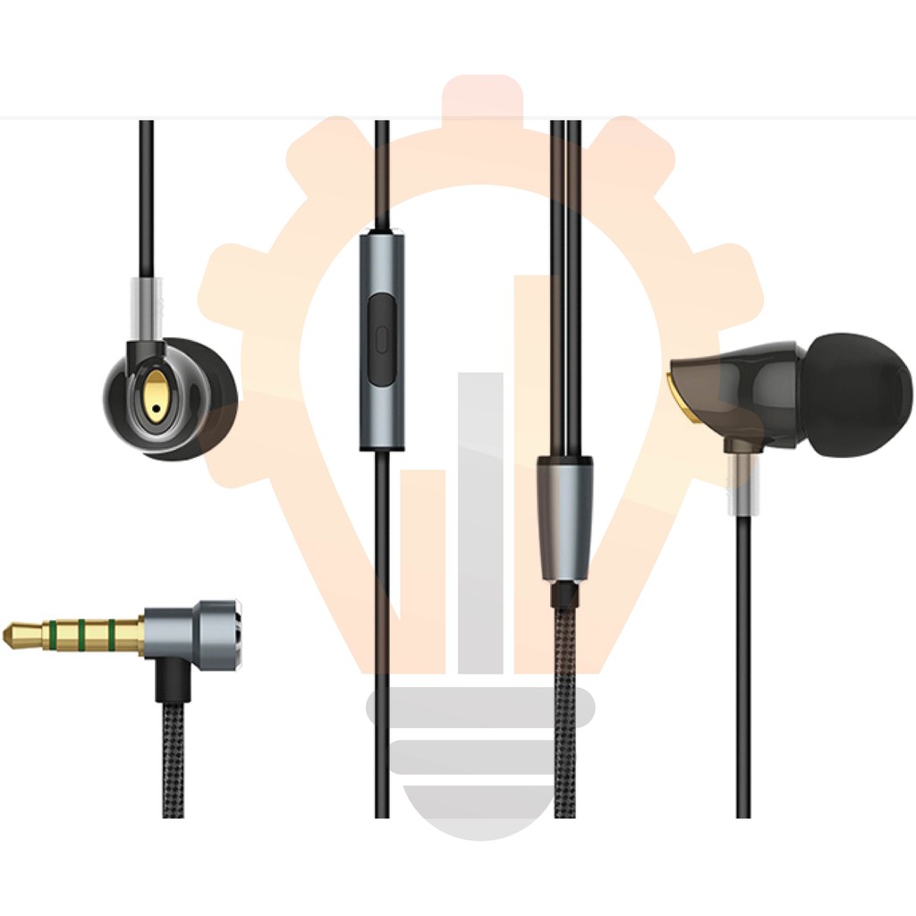 Headset Rock Zircon | Earphone Rock Zircon - Rock Zircon Microphone Wired  IEM stereo bass Original