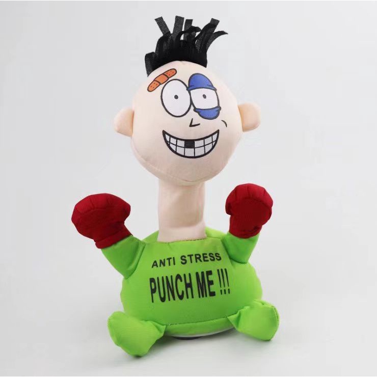 Mainan boneka punch me anti stress pakai baterai