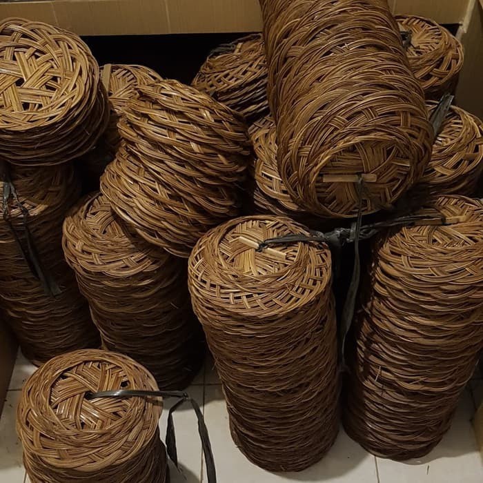 PAKET HEMAT 50Pcs Piring Lidi Anyaman Piring Rotan Bambu Murah