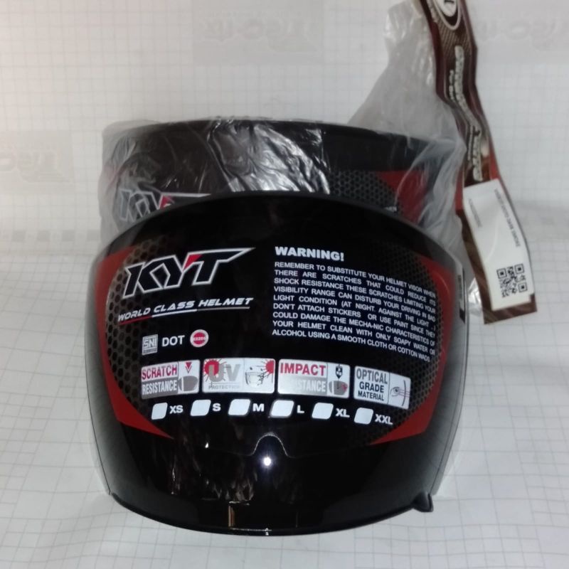 kaca helm kyt Kyoto hitam smoke original
