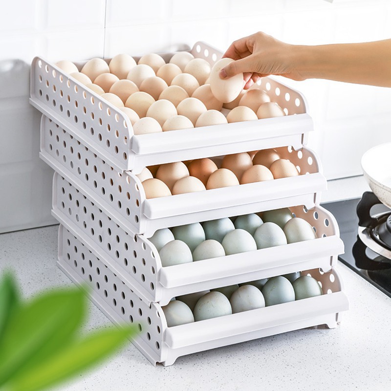 Rak Telur Plastik Box Egg Box Rak Tempat Penyimpanan Telur Telur 1 Tingkat 30lubang GM84 COD