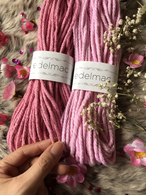 Ecer 20m Tali Katun Macrame Pink 4mm twits