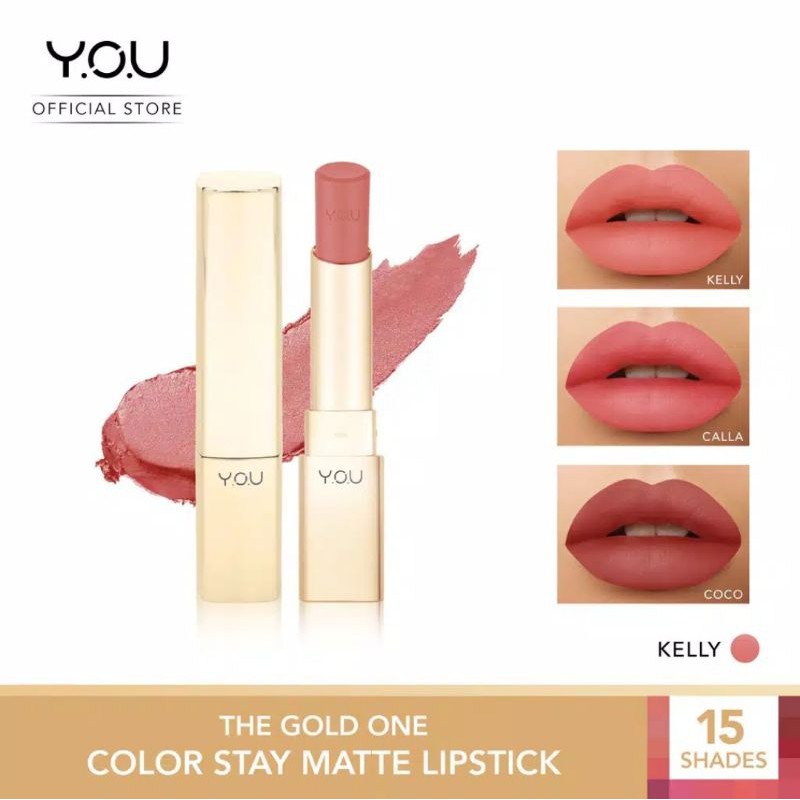 YOU The Gold One Color Stay Matte Lipstik Long Lasting Waterproof Lipstick Soft And Smooth Finish