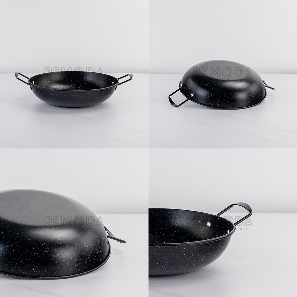 Premium (Mount) [Calypso] Wok Kuali Penggorengan bintik hitam ukuran 30cm-34cm merk calypso