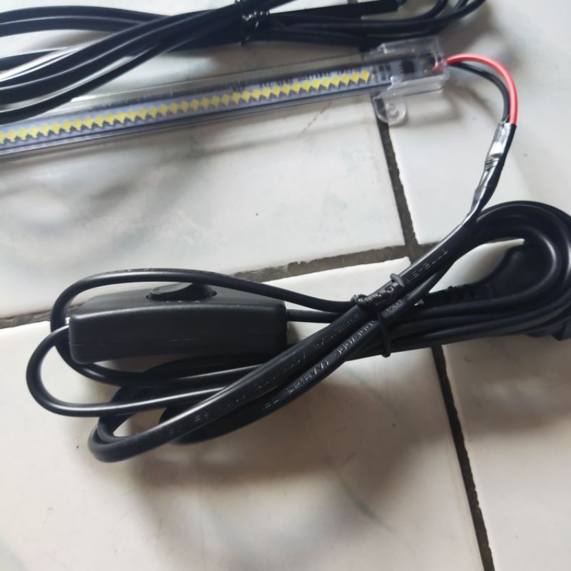 lampu murah hard strip 100 cm aquarium dan etalase plus kabel on off