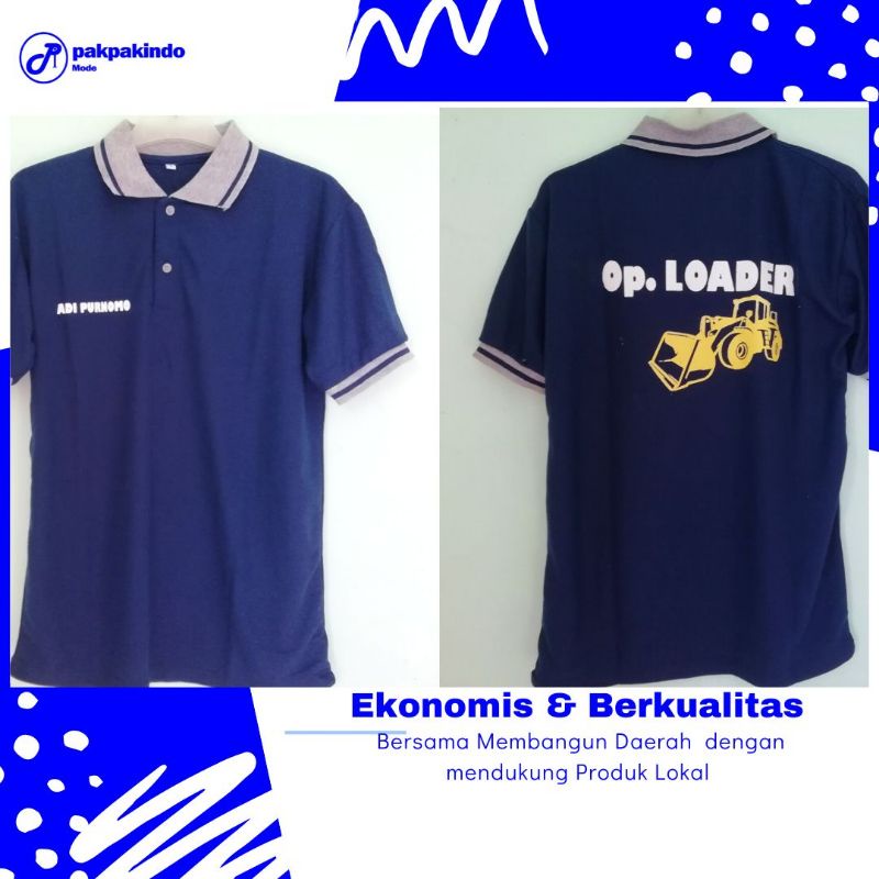 COD - BAJU KAOS POLO KERAH OPERATOR LOADER/ALAT BERAT EXCAVATOR/BEKO/ GRADER/HITACHI/KOMATSU/HYUNDAI