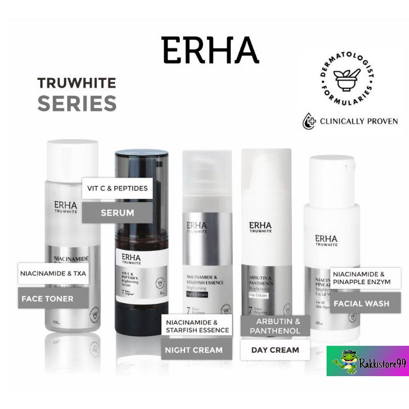 ❣️Rakkistore99❣️ ERHA TRUWHITE BRIGHTENING SERIES | Body Cream I Day I Night Cream I Face Toner I Face Wash