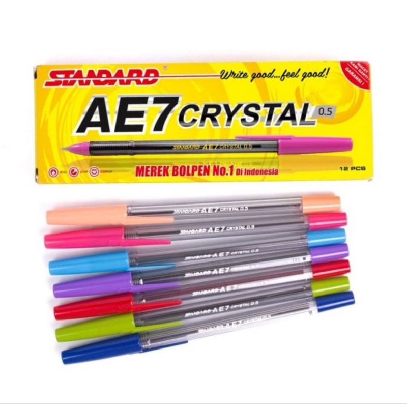 

PULPEN STANDARD PEN AE7 CRYSTAL 0.5 ISI 12PCS -HITAM