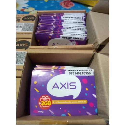 Kartu Perdana Axis Sudah Registrasi KK & KTP Isi 25 Pcs