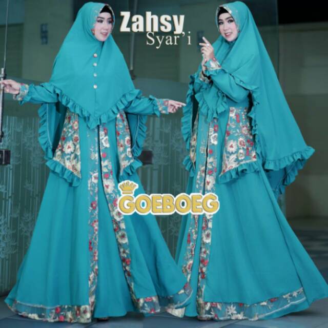 Gamis Syari Polos Zahsy Original by Goeboeg READY