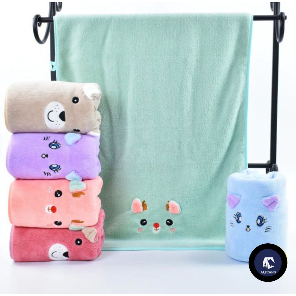 Handuk Bayi Microfiber Premium / Handuk Anak Premium Motif Hewan Kualitas Import