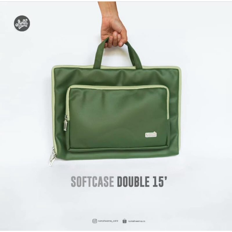 Softcase Laptop Dobel Polos 15 inch Rumah Warna