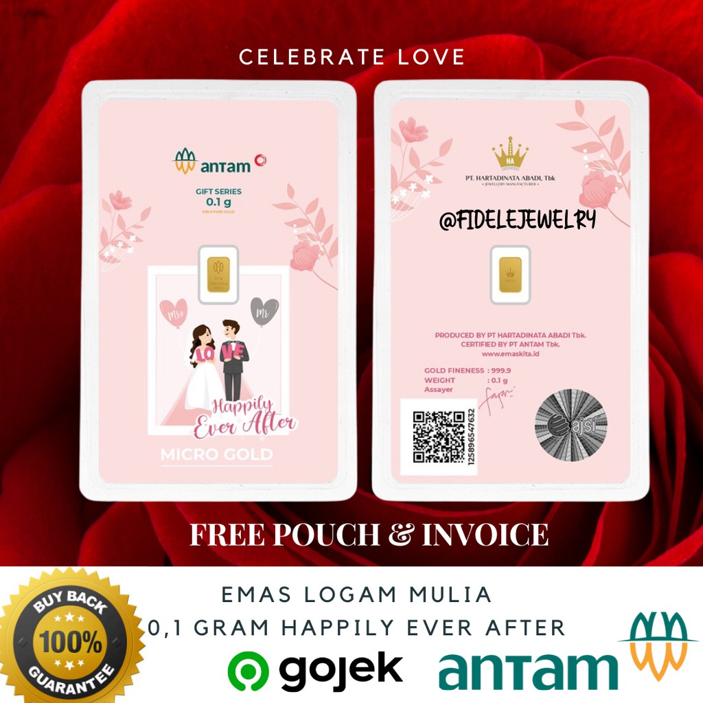 Antam 0,1 gram Micro Gold wedding gift 999 hadiah kado pernikahan