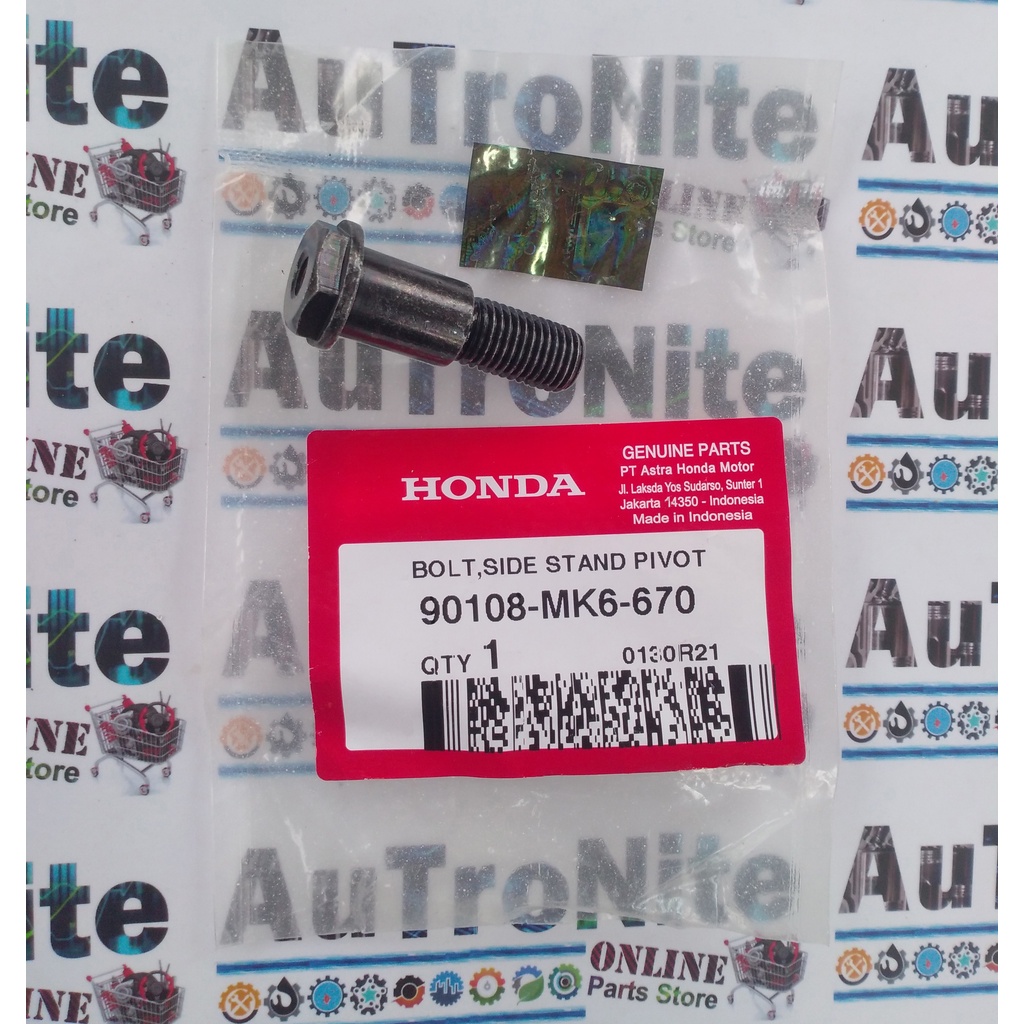 Baut As Standar Samping Bolt Side Stand Pivot Hitam 90108-MK6-670 Original Honda Air Blade Beat Pop 