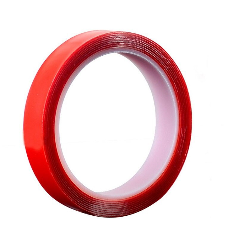 SZBFT Perekat Double Tape Acrylic Adhesive Transparent No Trace Sticker 50mm x 3m - J4702 - Red