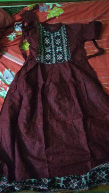 ( Couple Keluarga ) Batik Couple Keluarga Sania Ruffle Ori Ndoro Jowi Dnt - Mega