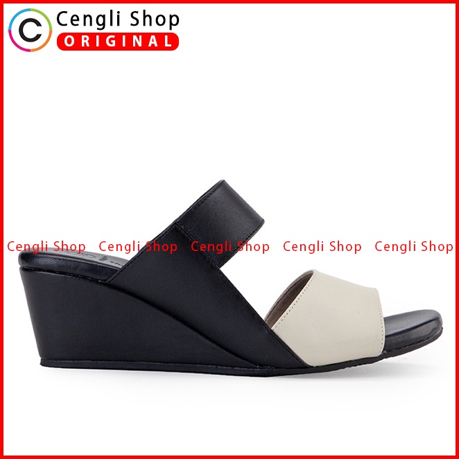 SANDAL WEDGES KULIT HUSH PUPPIES WANITA ORIGINAL TERBARU PUTIH HW44