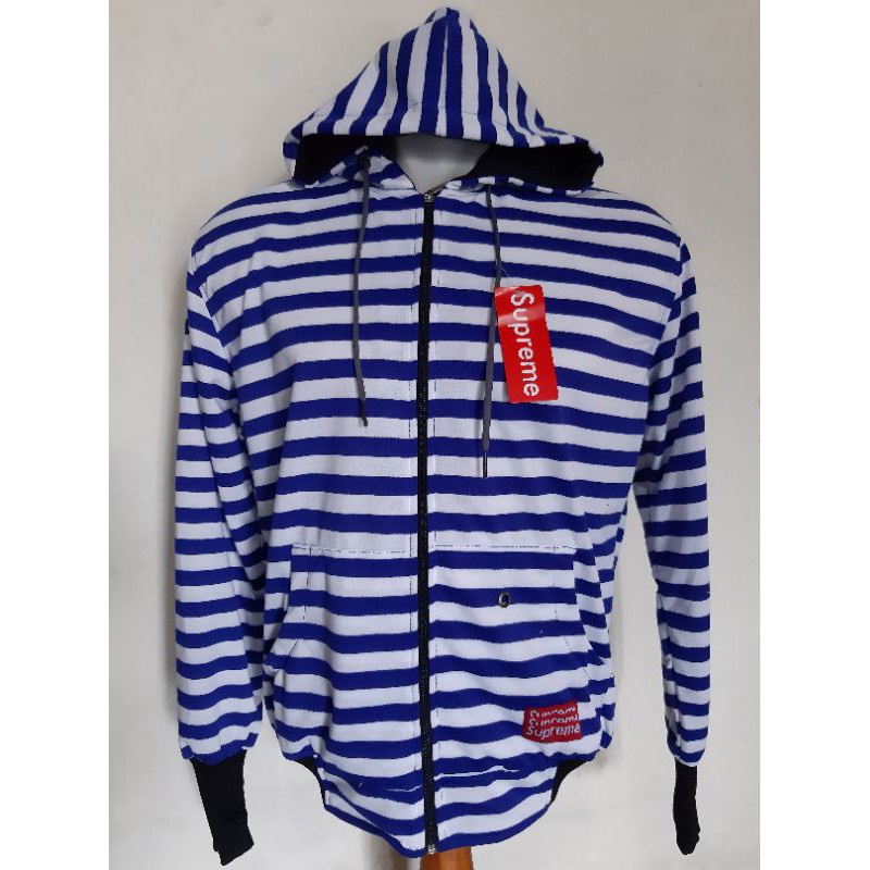 JAKET SALUR MOTIF GARIS-GARIS READY TIGA VARIAN WARNA NAVY/MAROON/HITAM TERMURAH