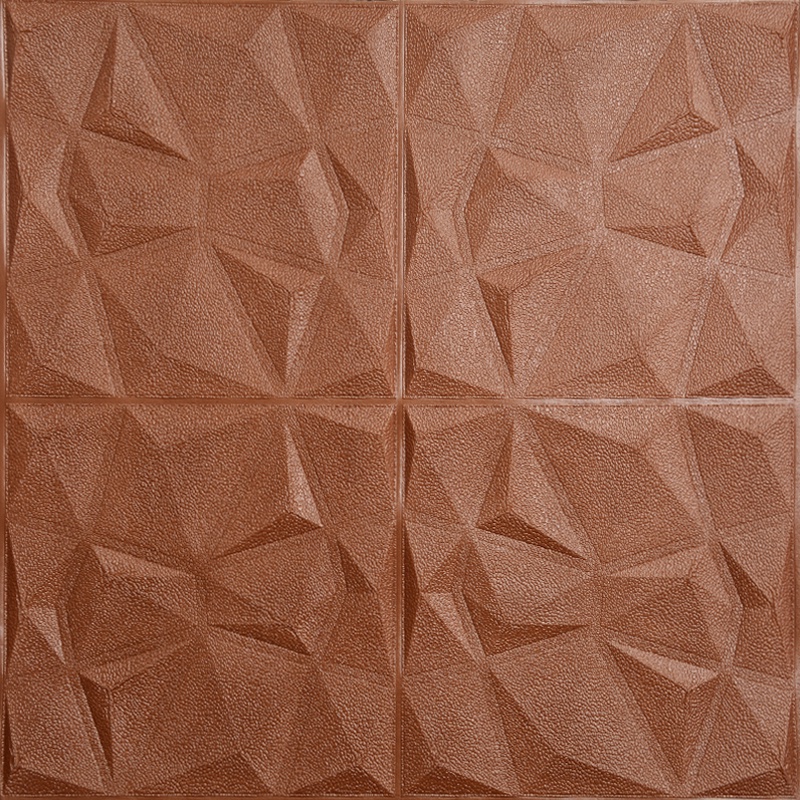 [COD] Wallpaper FOAM 3D Sticker Dinding Timbul High Quality Dekorasi Kamar Rumah Best sWeller-COKELAT 70*70CM