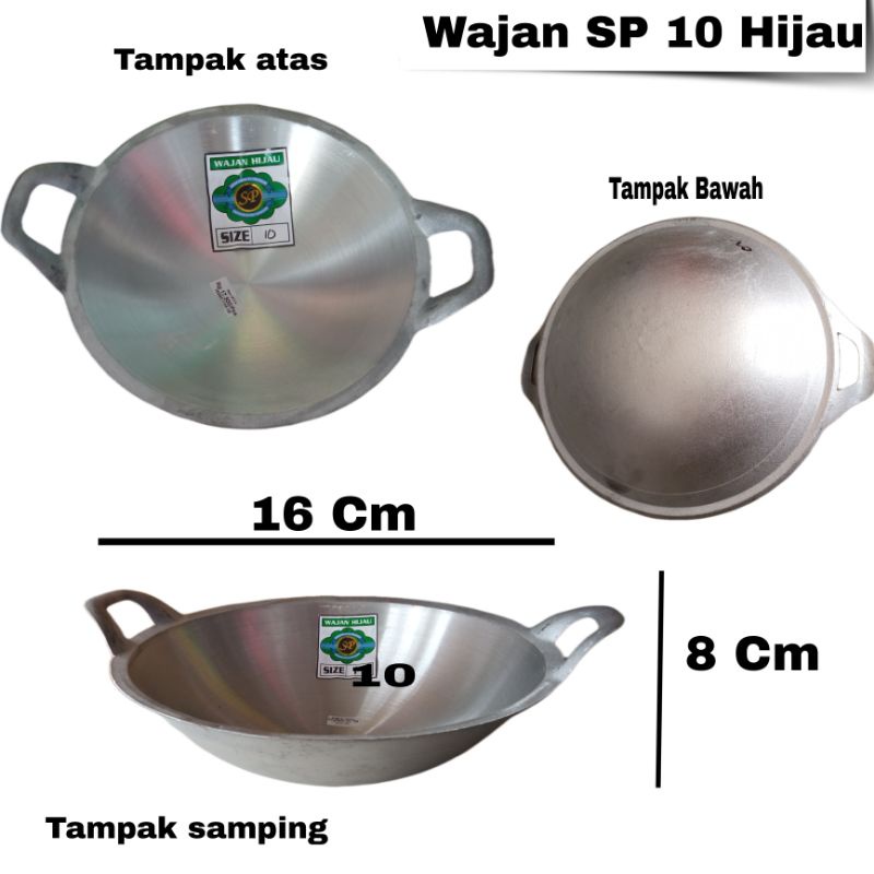 Wajan Aluminium Tebal SP 10 Hijau