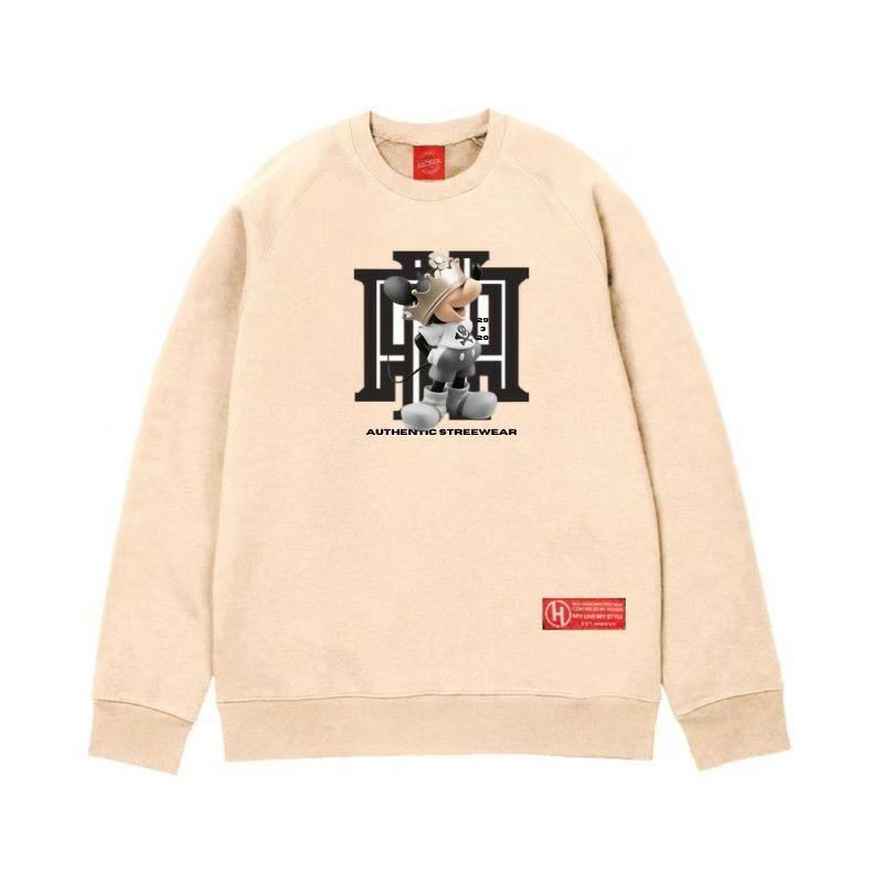 Sweater Pria Distro Original - Crewneck White Unisex Polo Bear Distro  - Crewneck Money talk-No.6