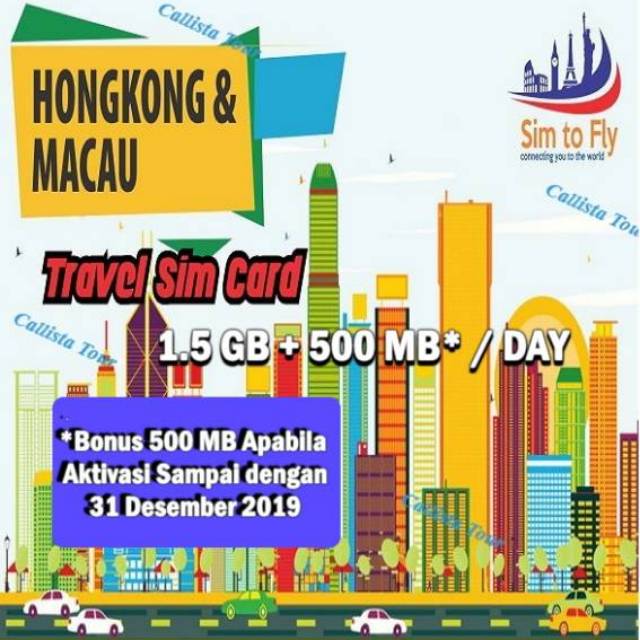 Jual Simcard Hongkong Macau 7Hari 1.5Gb/Hari Data 4G Bonus 500Mb / Hari  Apabila Diaktifkan S/D 31 Des 19 Indonesia|Shopee Indonesia