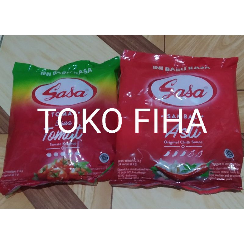 

Sasa Saus Tomat/ Sambal Asli/ Ekstra Pedas 1 pack/bungkus - isi 24 sachet
