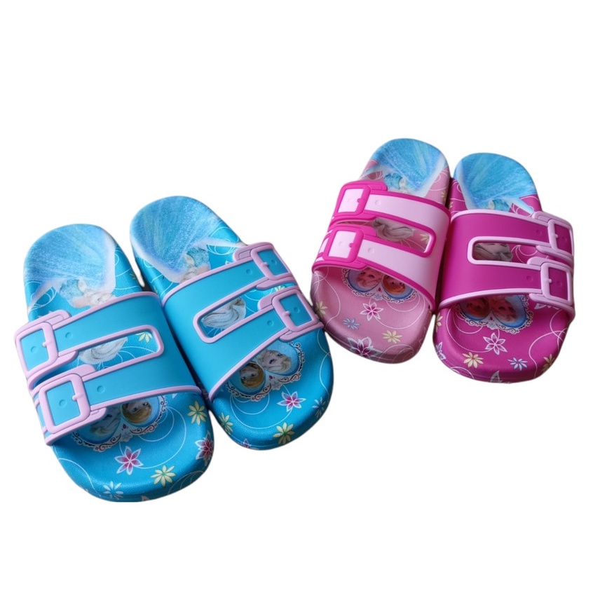 Sandal Slop Karakter 1073 Sandal Anak Perempuan Import Size 30-35 Usia 5-8 Tahun