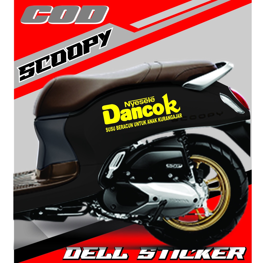 Stiker Scoopy DANCOK sticker scoopy Striping scoopy Cutting sticker merek logo Plesetan