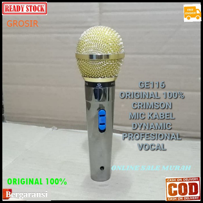 G116 Crimson mic kabel dynamic Microphone cable ORIGINAL 100% mik karaoke mikrophone profesional pro musik music audio sound sistem system vokal vocal panggung dj studio G116   BISA DIGUNAKAN KE SEGALA ALAT AUDIO  Bahan besi  DYNAMIC MICROPHONE  Tidak pak