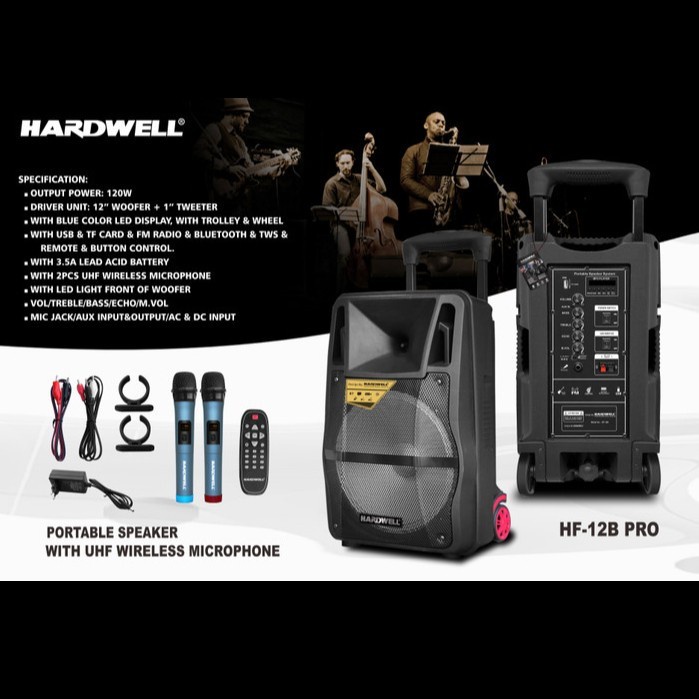 Speaker Portable HARDWELL HF12B PRO / HF 12B PRO ORIGINAL 12 inch