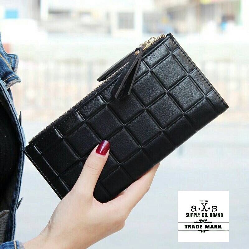 Dompet Wanita Embos Murah Bahan Taiga 20x10 Warna Fanta Navy Pink Hitam Merah Abu ( Hijau Kosong )