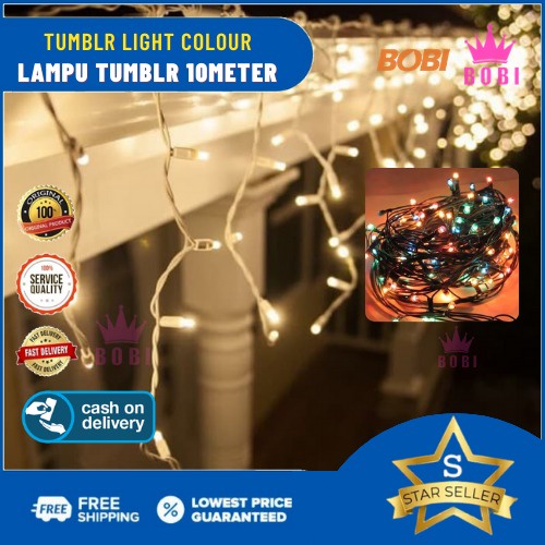 Lampu Tumblr kode 6353-3 Kelap Kelip - Lampu Natal Twinkle WhiteLight 4meter - Lampu tumblr rainbow warm light merk bobi 4m