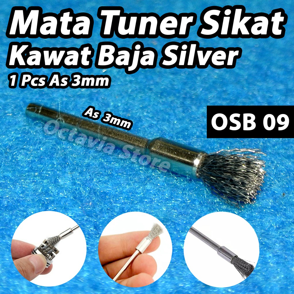 Mata Tuner Sikat Kawat Baja silver / kuningan