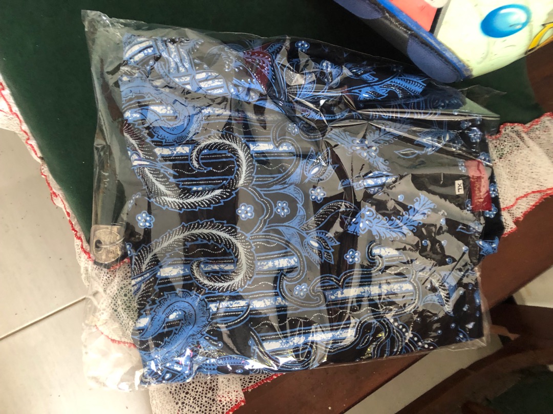 Atasan Kemeja Batik Pria Lengan Panjang Premium Wahyujaya Biru Full Furing Rajasakti Solo Ori