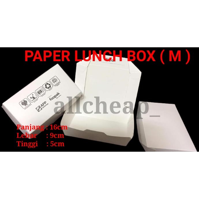 isi 50pcs PAPER LUNCH BOX SEDANG TAKE AWAY BOX MAKANAN UKURAN MEDIUM