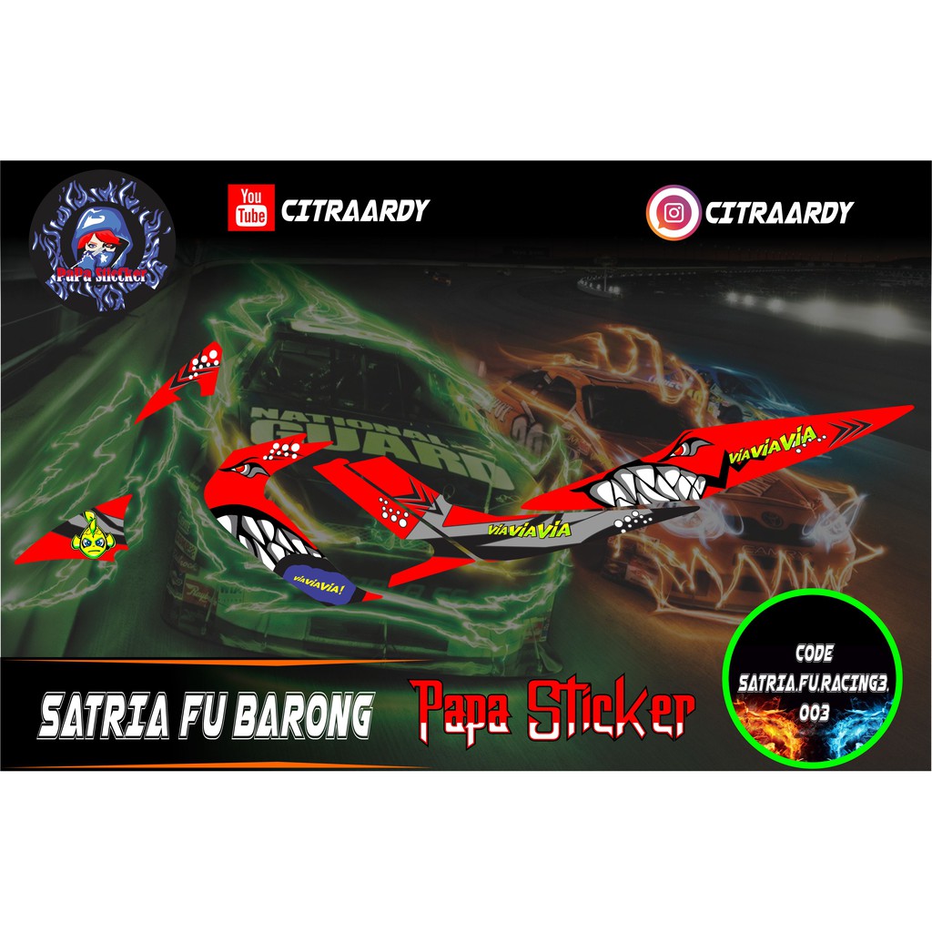 STRIPING SATRIA FU BARONG RACING 02 STIKER STICKER list variasi satria barong
