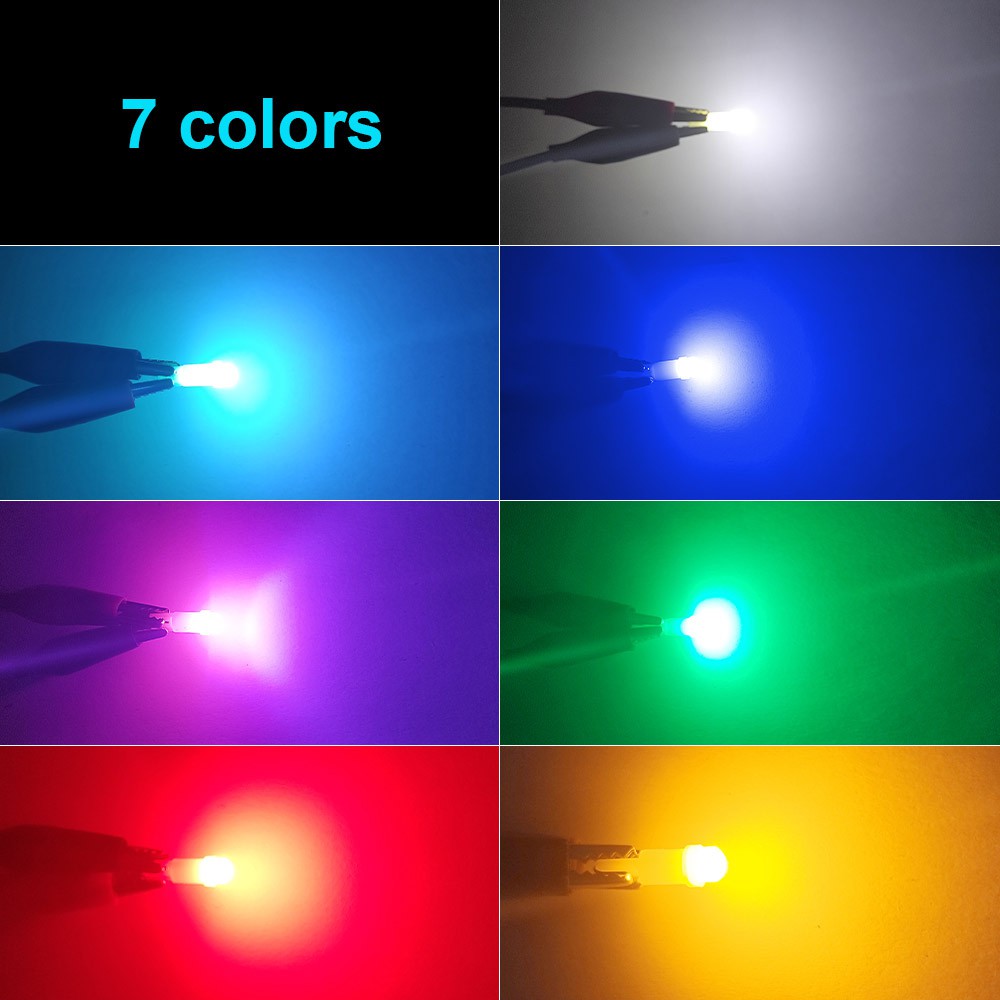 T5 COB LED Ceramic Dashboard Gauge Instrument Ceramic Car Auto Side Wedge Light Lamp Bulb Super Bright Red Green Yellow Blue 12V