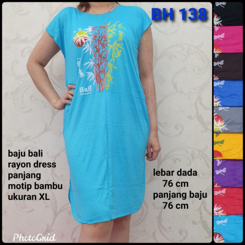 meygrosir BH138 dress bali motip bambu