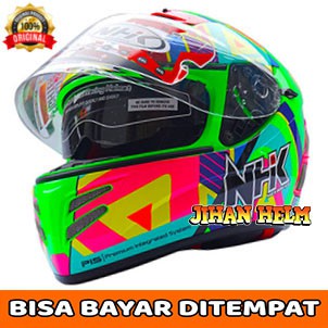 HELM / NHK / HELM NHK / HELM FULL FACE NHK TERMINATOR PIGMENT GREEN FLUO TERMURAH