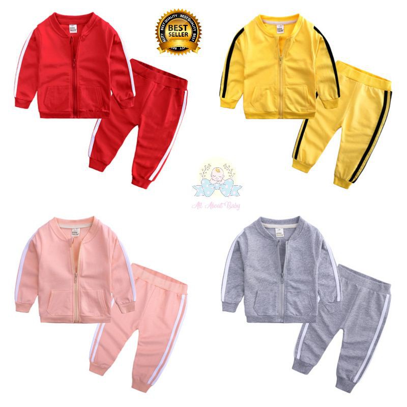 JAKET BABY SPORT SET 2PCS RESLETING JAKET HIGH QUALITY IMPORT 0-2TAHUN