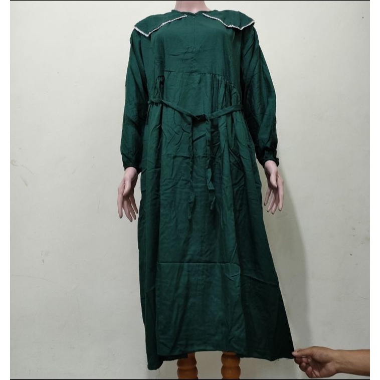 midi dress rayon terbaru / midi dress kekinian / baju muslim terbaru