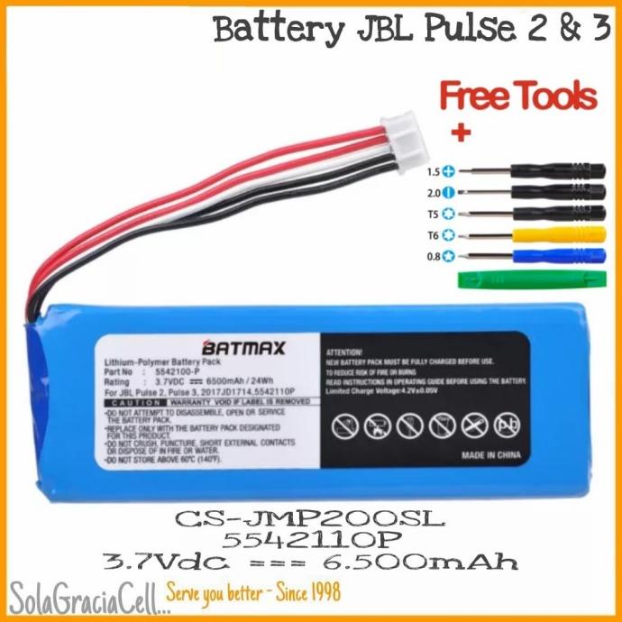 Batre/Battery JBL Pulse 2 & 3 CS-JMP200SL - 5542110P - 3.7Vdc 6500mAh ---READY---